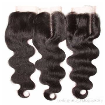 Transparent Lace Brazilian Body Wave Closure 4x4 5x5 6x6 Lace Closure Free/Middle/Three Part Swiss Lace  Pre Plucked Closure